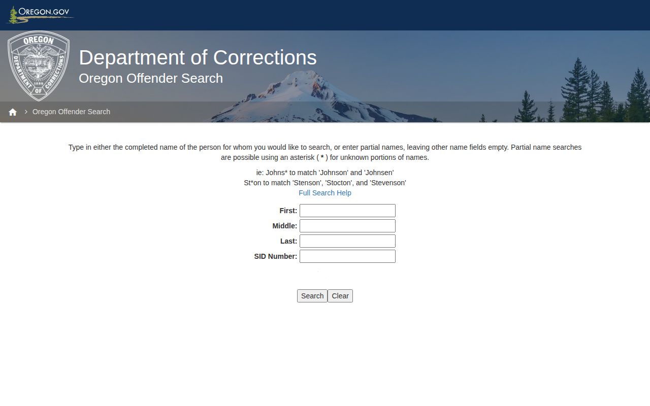 Oregon offender search for Jackson County released inmate records