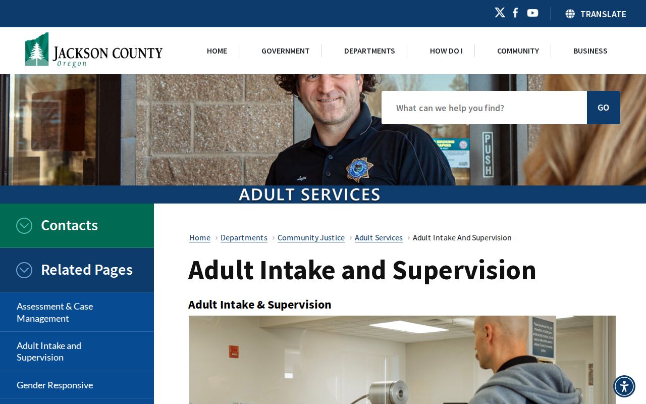 Jackson County parole and probation adult intake information
